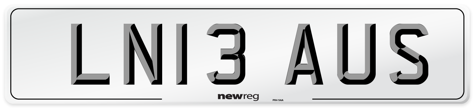 LN13 AUS Number Plate from New Reg